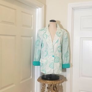 Patchington white and green floral embroidery jacket size 14 NWT!!!